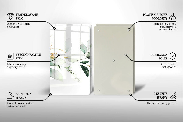 De vidrio templado Hojas de acuarela