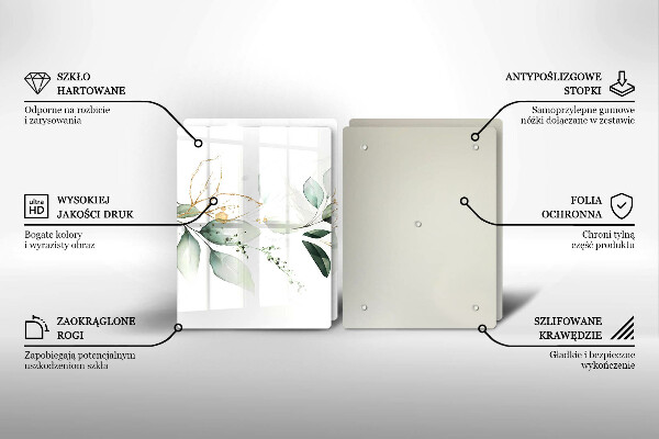 De vidrio templado Hojas de acuarela