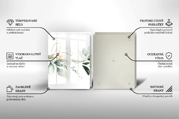 De vidrio templado Hojas de acuarela