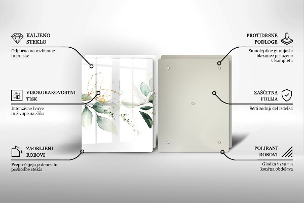 De vidrio templado Hojas de acuarela