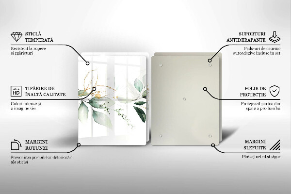 De vidrio templado Hojas de acuarela
