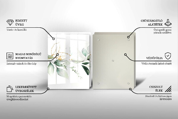 De vidrio templado Hojas de acuarela