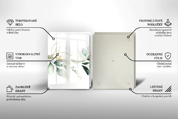 De vidrio templado Hojas de acuarela