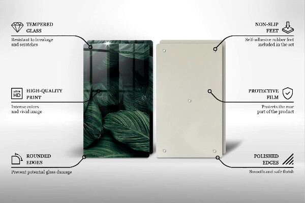 De vidrio templado Hojas oscuras