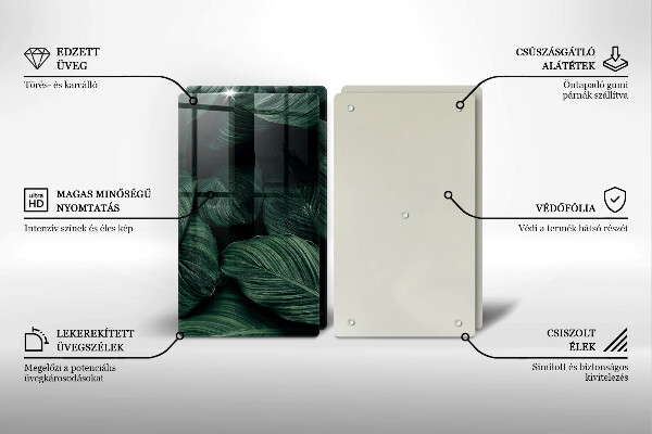 De vidrio templado Hojas oscuras