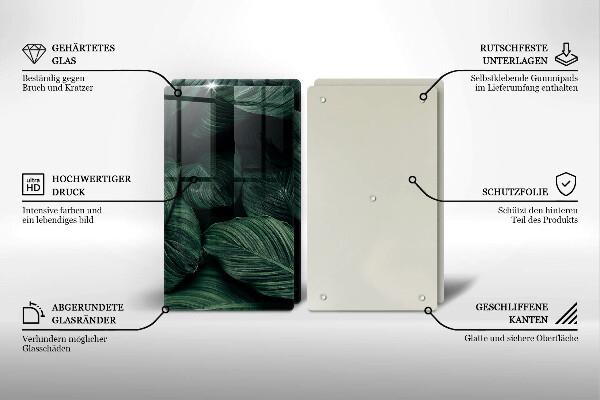 De vidrio templado Hojas oscuras