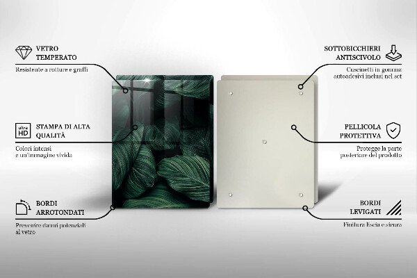 De vidrio templado Hojas oscuras