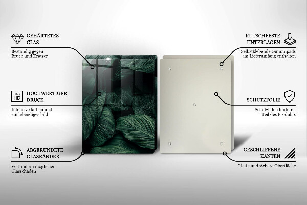 De vidrio templado Hojas oscuras