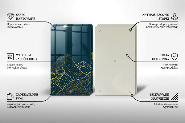 De vidrio templado Montañas abstractas