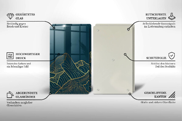 De vidrio templado Montañas abstractas