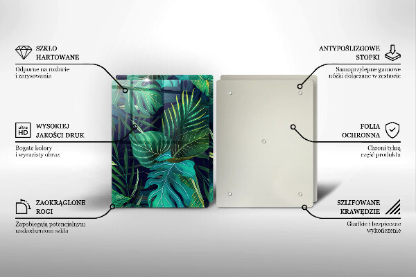 De vidrio templado Ilustración de hojas de selva