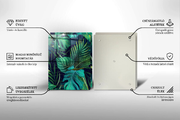 De vidrio templado Ilustración de hojas de selva