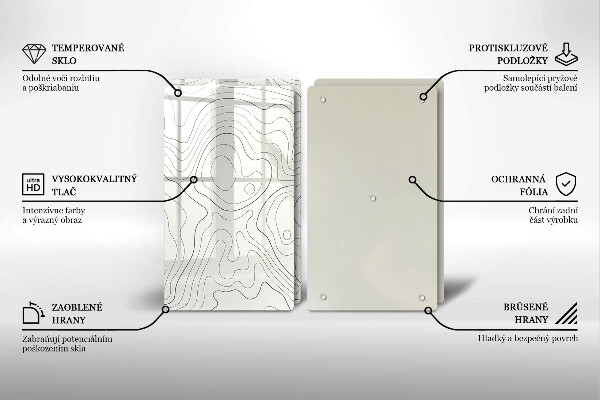 De vidrio templado Diseño de arte lineal