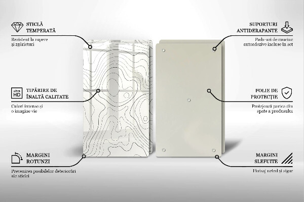 De vidrio templado Diseño de arte lineal