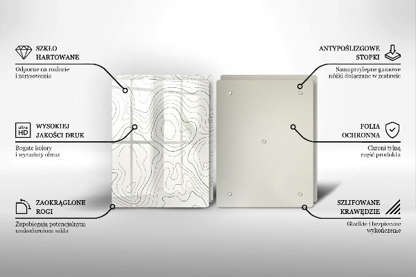 De vidrio templado Diseño de arte lineal