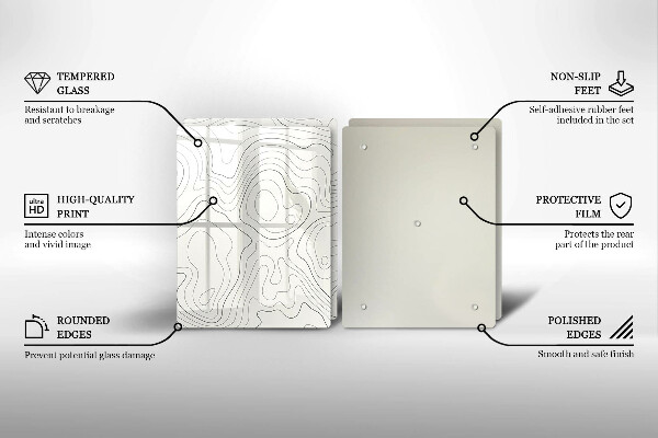 De vidrio templado Diseño de arte lineal