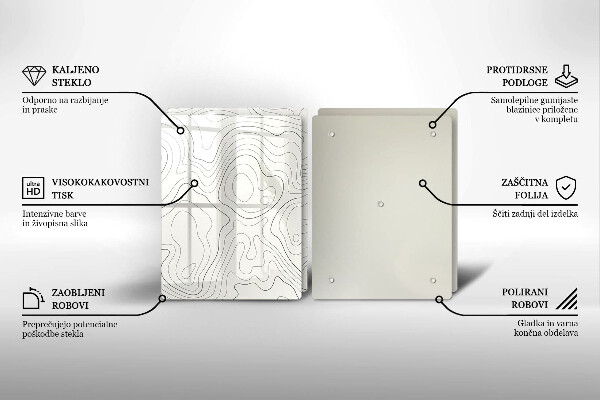 De vidrio templado Diseño de arte lineal