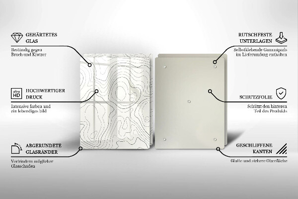 De vidrio templado Diseño de arte lineal