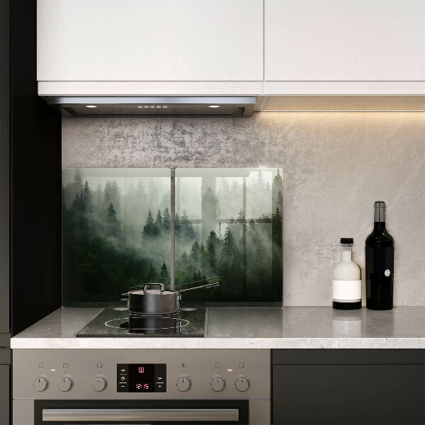 De vidrio templado Paisaje de bosque brumoso