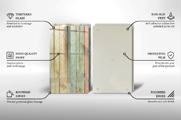 De vidrio templado Tableros vintage coloridos