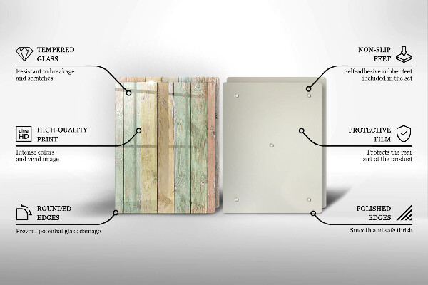 De vidrio templado Tableros vintage coloridos