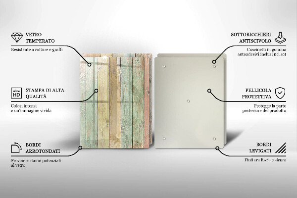 De vidrio templado Tableros vintage coloridos