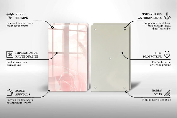 De vidrio templado Fondo de rosas pastel