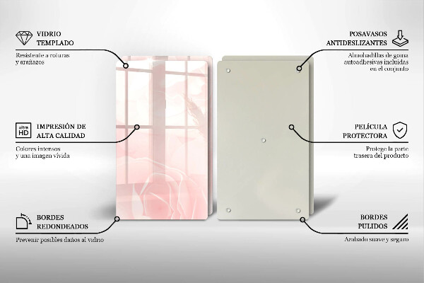 De vidrio templado Fondo de rosas pastel