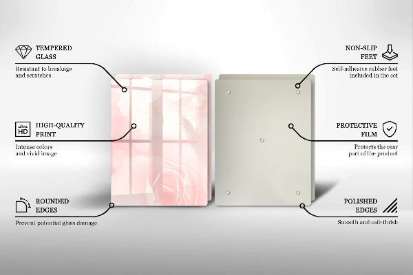 De vidrio templado Fondo de rosas pastel