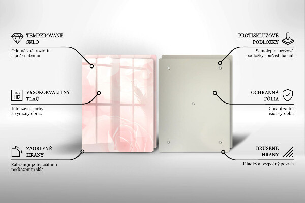 De vidrio templado Fondo de rosas pastel