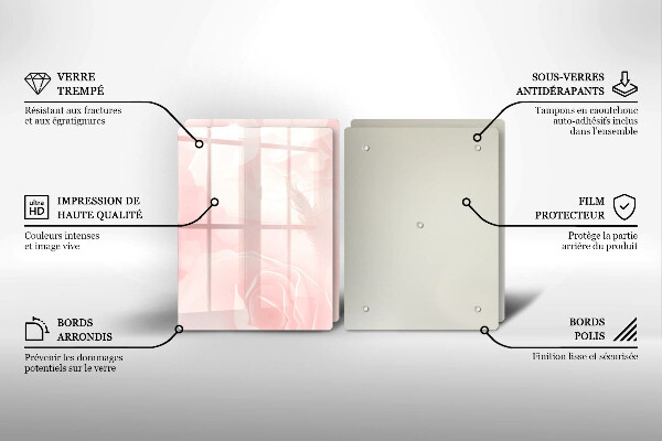 De vidrio templado Fondo de rosas pastel