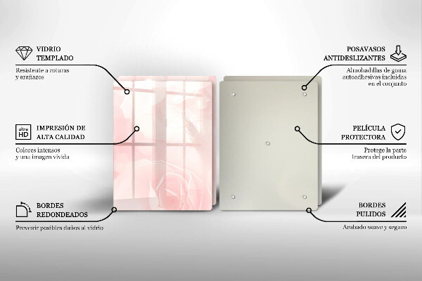 De vidrio templado Fondo de rosas pastel