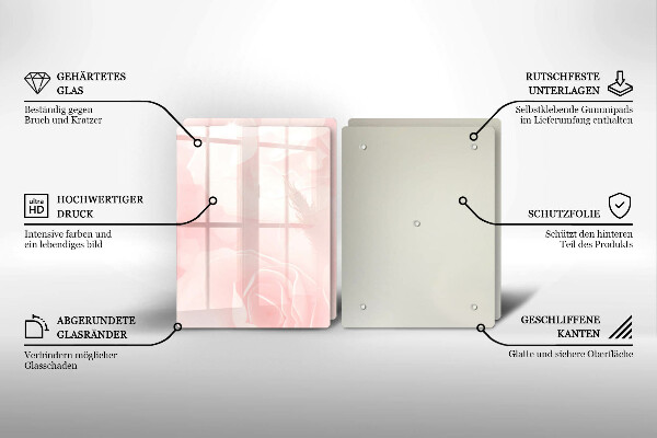 De vidrio templado Fondo de rosas pastel