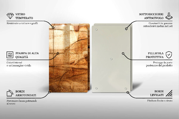 De vidrio templado Textura de tablero de madera