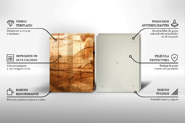 De vidrio templado Textura de tablero de madera