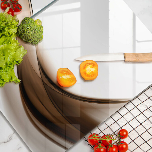 De vidrio templado Líneas marrones abstractas