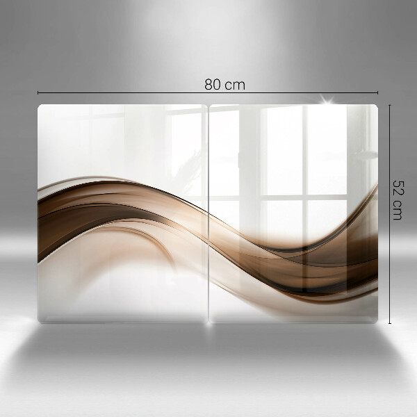 De vidrio templado Líneas marrones abstractas