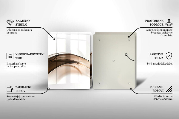 De vidrio templado Líneas marrones abstractas