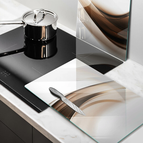 De vidrio templado Líneas marrones abstractas