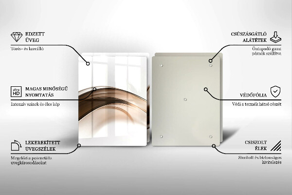 De vidrio templado Líneas marrones abstractas