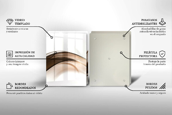 De vidrio templado Líneas marrones abstractas