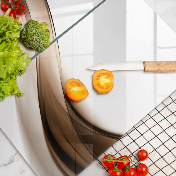 De vidrio templado Líneas marrones abstractas