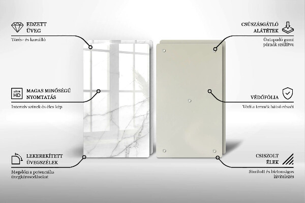 De vidrio templado Fondo de piedra de mármol