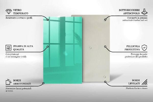Tabla de cortar de vidrio Color verde