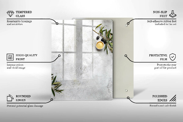 Tabla de cortar de vidrio Color verde