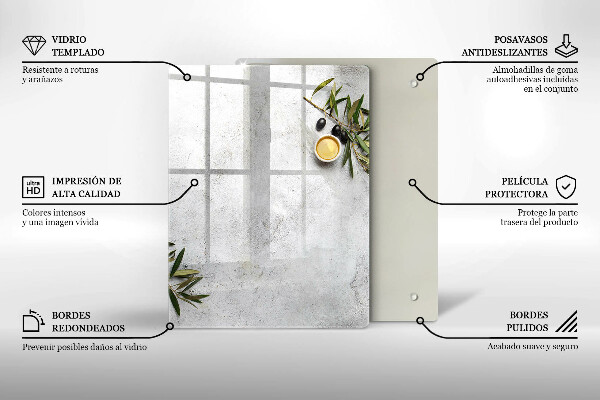 Tabla de cortar de vidrio Color verde