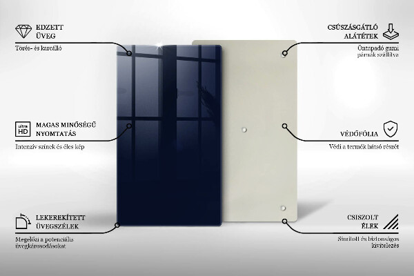 Tabla de cortar de vidrio Azul marino