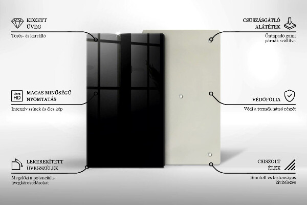 Tabla de cortar de vidrio De color negro