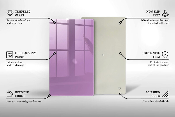 Tabla de cortar de vidrio Color violeta