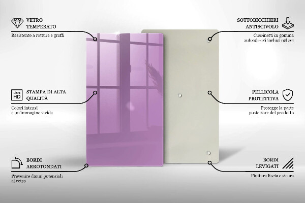 Tabla de cortar de vidrio Color violeta